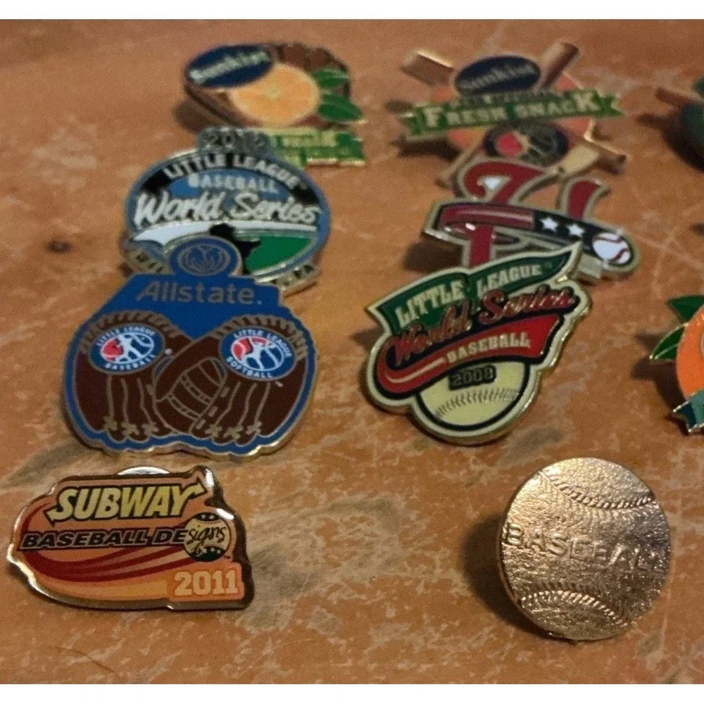 Lot Of 21 Little League World Series Baseball Pins 2004-2012, Sunkist,‎ Subway….
